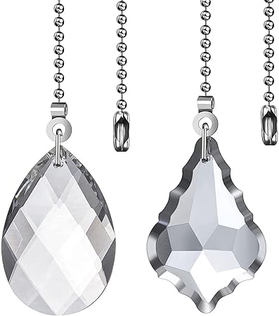 DIY Crafts 2 Pcs Ceiling Fan Lamp Other Ligting Pull Chains, Premium Fan Pull Chain with 2 Pcs 20-inches Extension Chains (Pack of 2 Pcs, Gold)