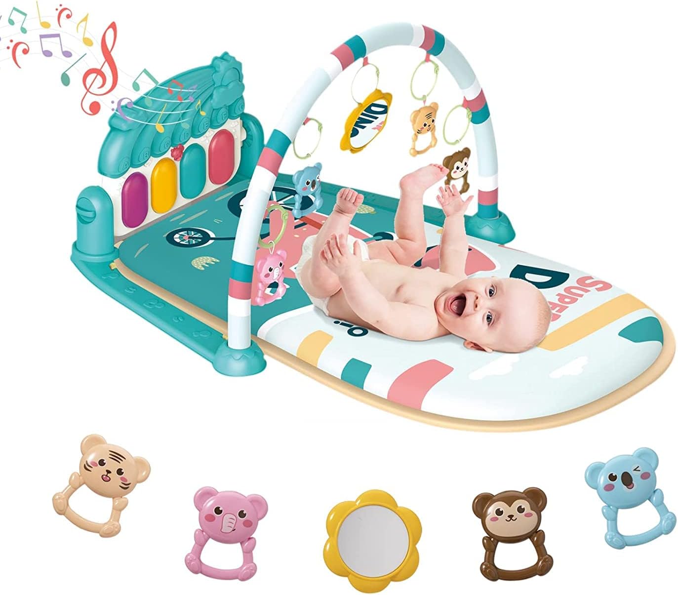 Baby Play Mat Baby Gym,DMG Piano Tummy Time Baby Activity Gym Mat with