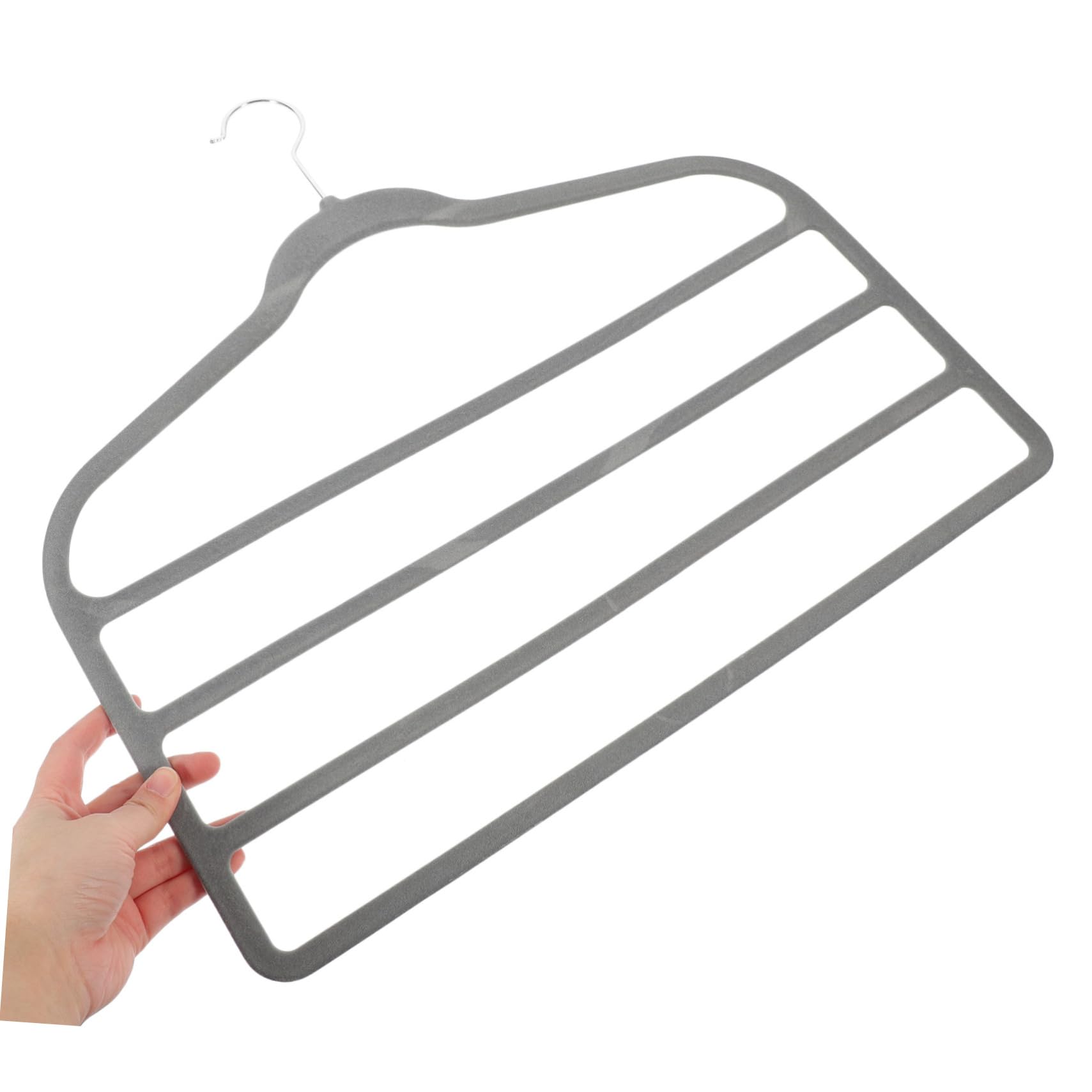 Sosoport Perchas para Pantalones Que Ahorran Espacio, 10 Piezas, Multicapa Superficie de Terciopelo Antideslizante para Colgar Bufandas y Cinturones Hogar