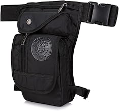 Xieben Sac de Jambe pour Hommes Femmes Moto Vélo Crossbody Épaule Taille Fanny Pack Équitation Voyage Randonnée Tactique Sac Banane À Vélo Noir