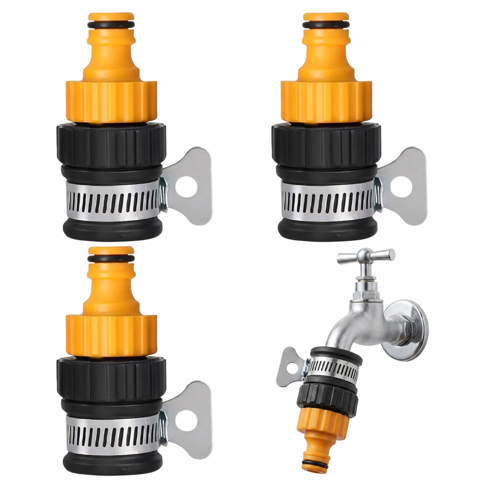 3PCS Kitchen Tap Hose Connector, Universal Tap Hose Connector, Practical Hose Tap Connector, Multi-Purpose Hose to Tap Connector, Easy Install Hose Pipe Tap Connector for Garden Car Wash