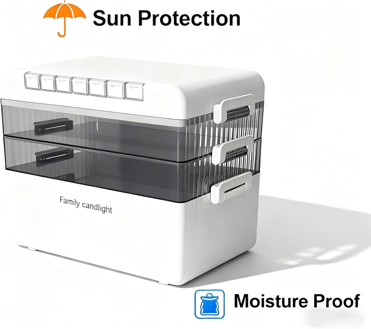 2026 New Model Release 3-Tier Portable Medicine Box Organizer Storage (Extra Large) 15.75x9.06x13.39 Inch，Buy 1 Large, Get 7 Small Free (Comes with 7 Daily Pill Cases)