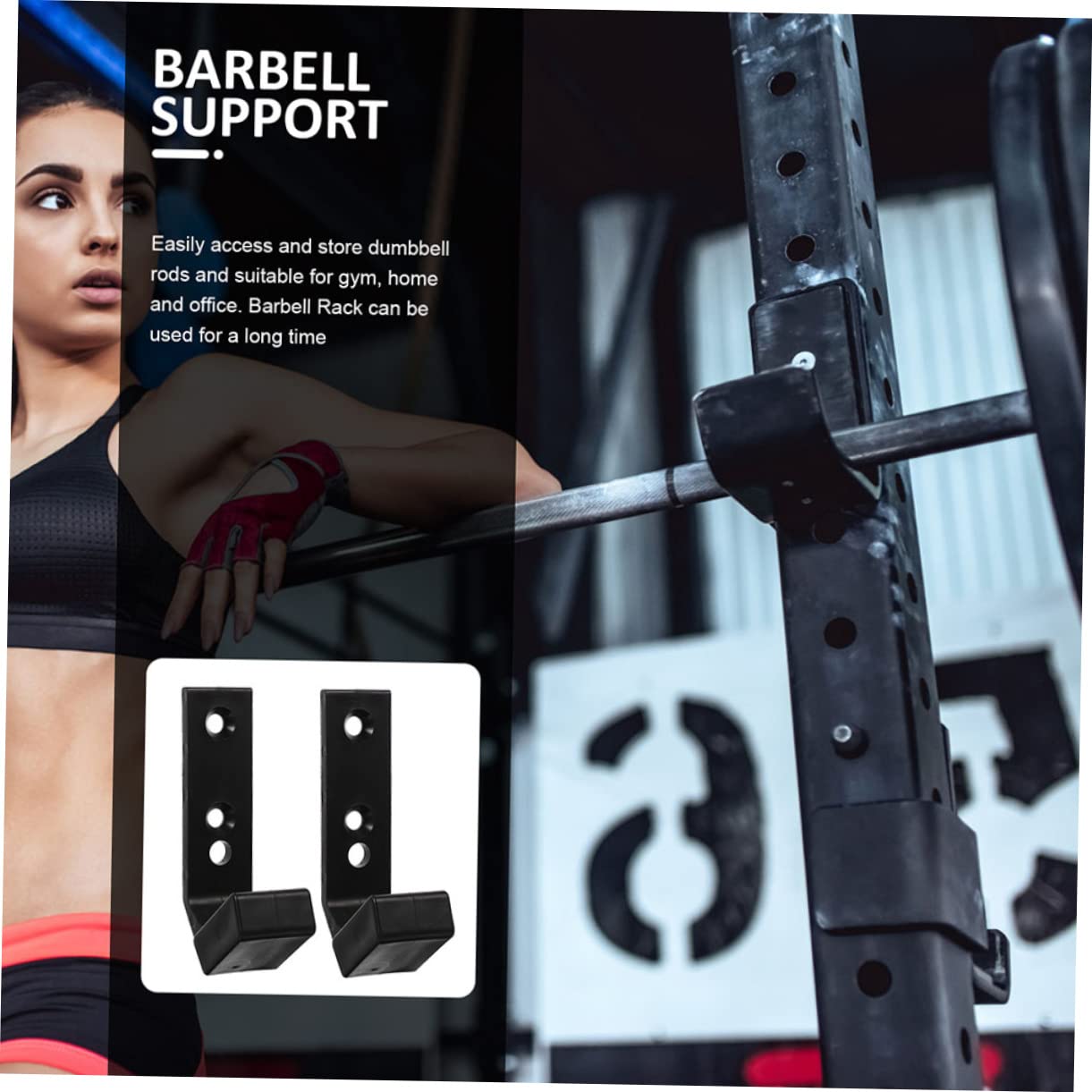 ifundom 4Pcs Wall Mounted Barbell Storage Rack Durable Barbell Hanger for Gym Home Compact Dumbbell Holder Space Saving Design for Easy Access and Organization