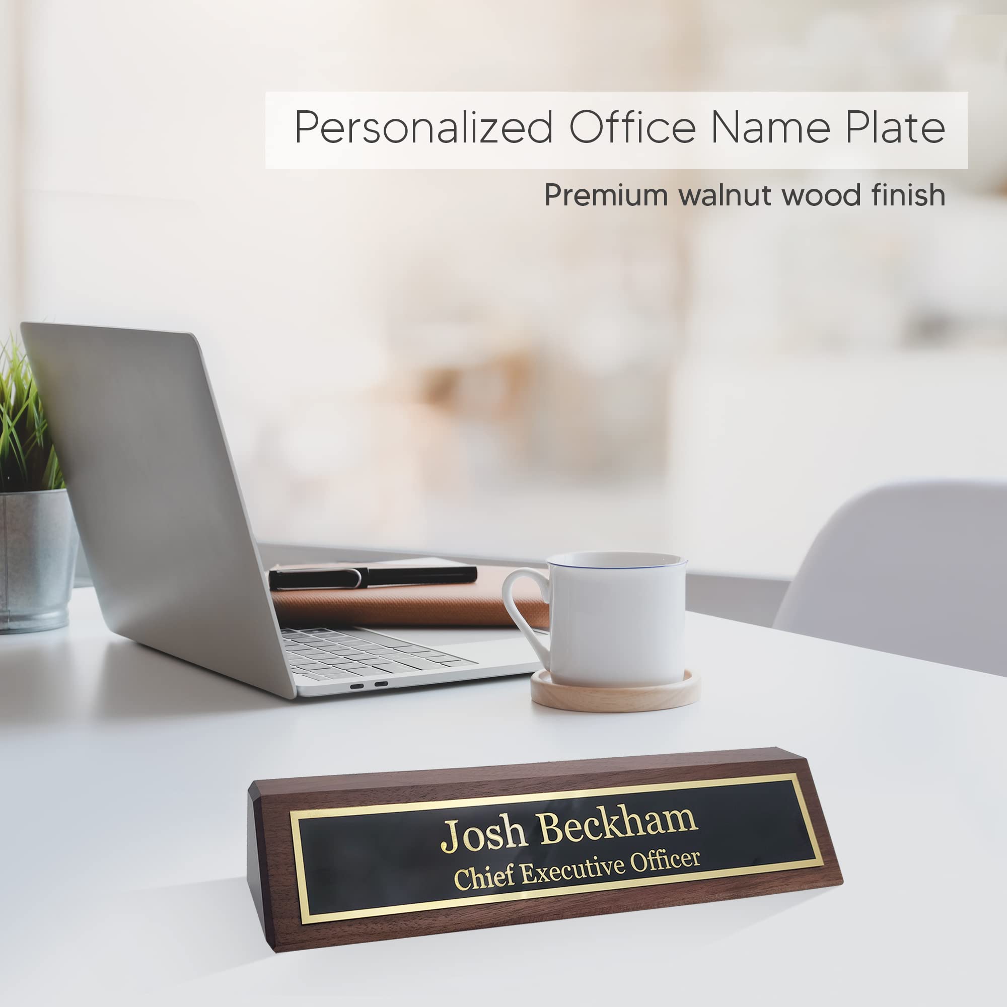 Amazon | 刻印 インターナショナル エレガントな木製ネームプレート