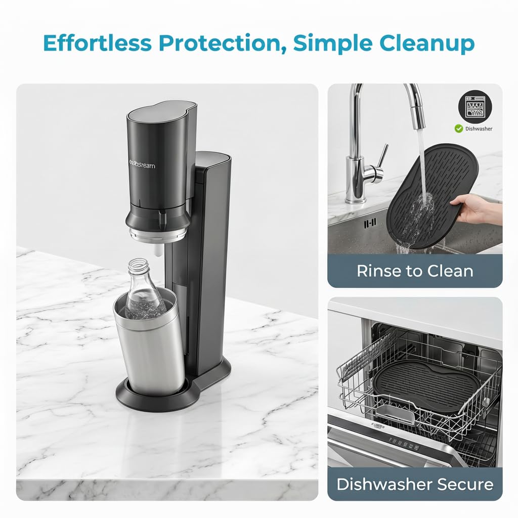 Mata silikonowa kompatybilna z Soda Stream Crystal 3.0, Silikonowa Mata Ociekowa, Podkładka Do Suszenia, Akcesoria Kompatybilne z Soda stream (do Crystal 3.0)
