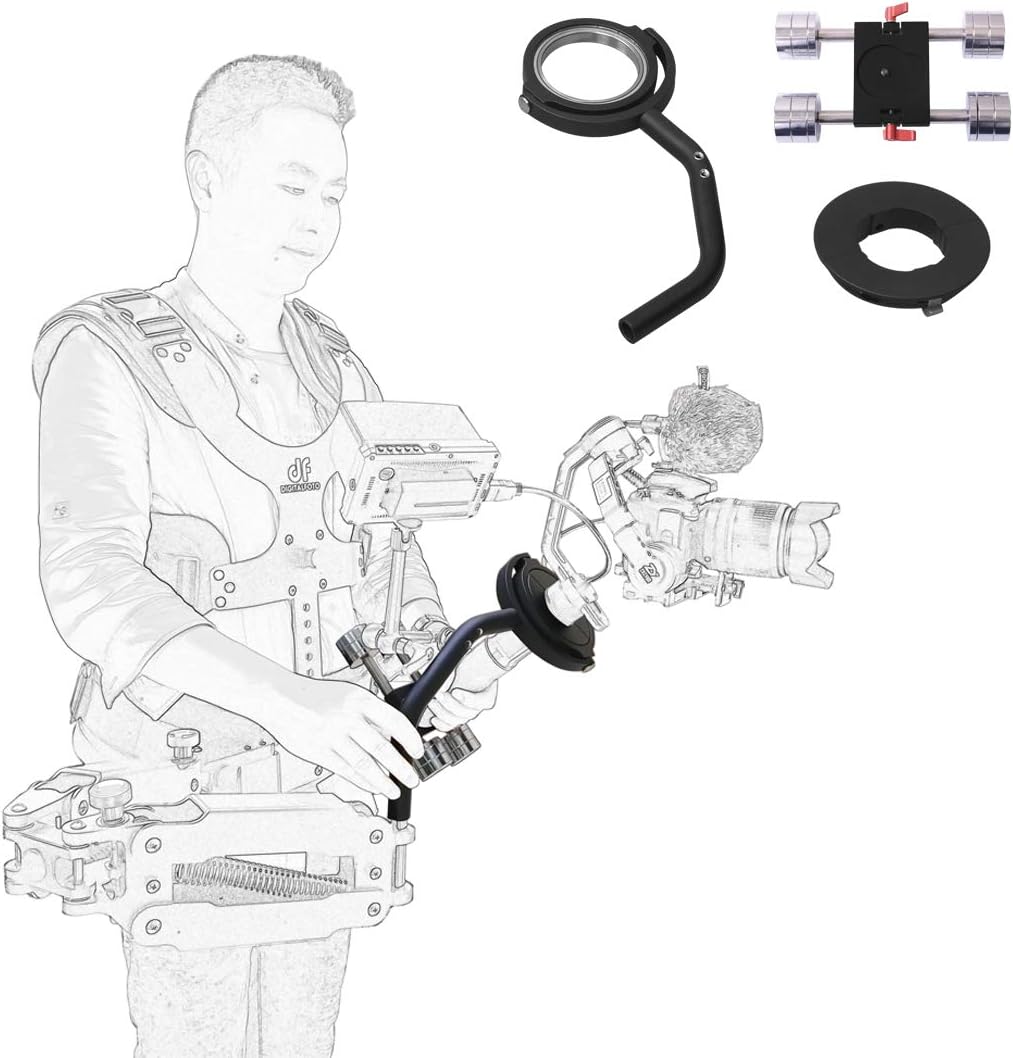 DF DIGITALFOTO Gimbal Collar Yoke Ring Clamp Counterweight Compatible with DJI Ronin S Gimbal for Steadicam Vest Thanos Pro Etc (16 mm Diameter Tube)