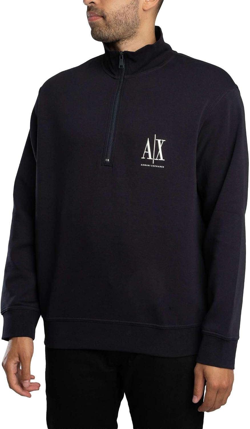 Armani Exchange Zip-Up Mock Neck Sweatshirt