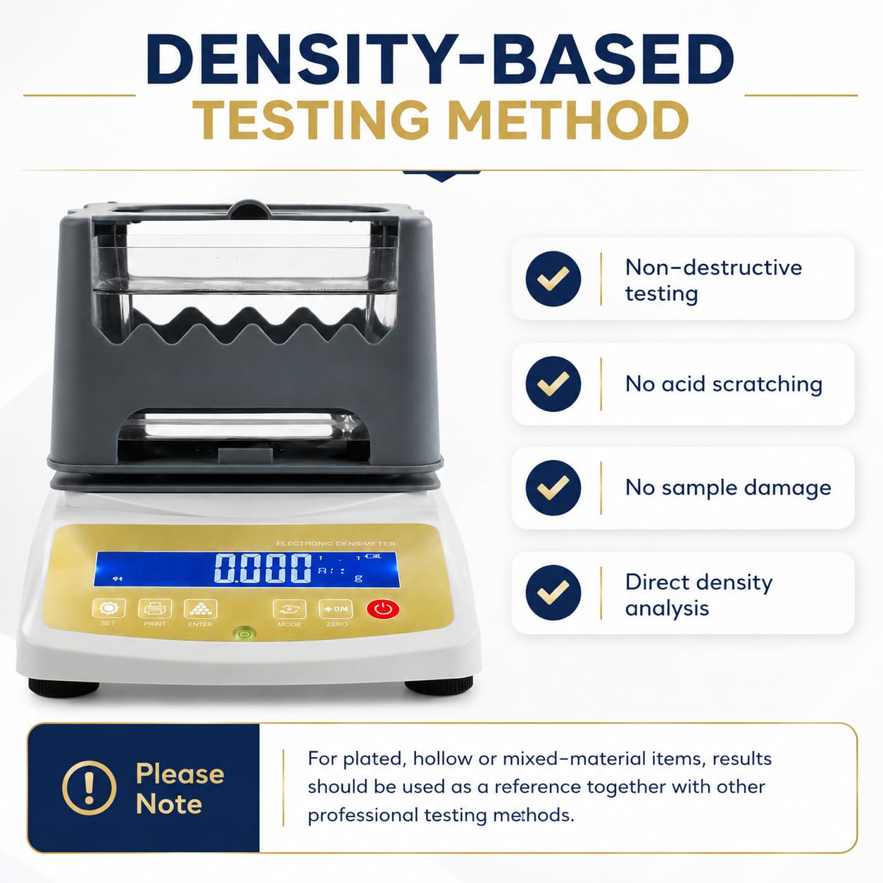 Digitaler Goldtester, Edelmetall-Dichte-Analysegerät für Schmuck, 300 g/600 g/1200 g Kapazität, zerstörungsfreie Reinheit und K-Wertanzeige für Bankpfandlabor