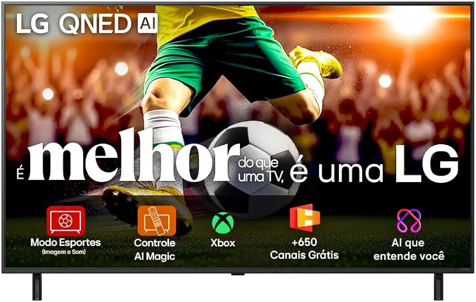 Smart TV 4K 65" LG QNED 65QNED80 Processador α7 AI Ger8 Super Slim Design Local Dimming Alexa Integrado WebOS 25
