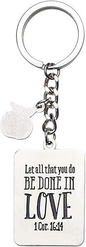 Miniatura 2 de Christian Art Gifts Llavero de agradecimiento al profesor con escritura inspirador versículo bíblico dividido llavero accesorio