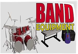 Band Equipment Indoor Store Sign Vinyl Decal Sticker 8"