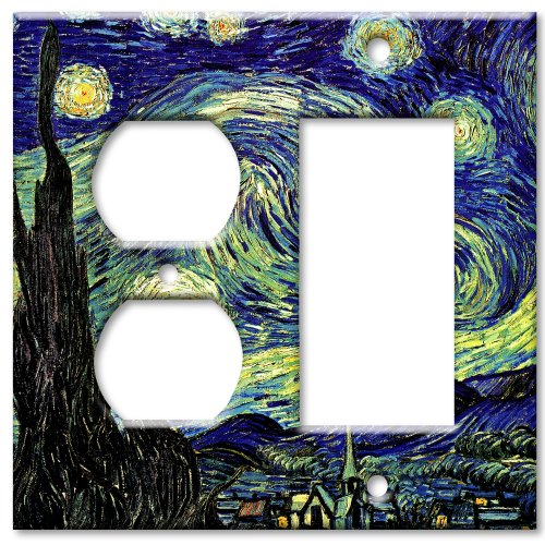 Art Plates - Van Gogh: Starry Night Decorative Metal Wall Plate -...