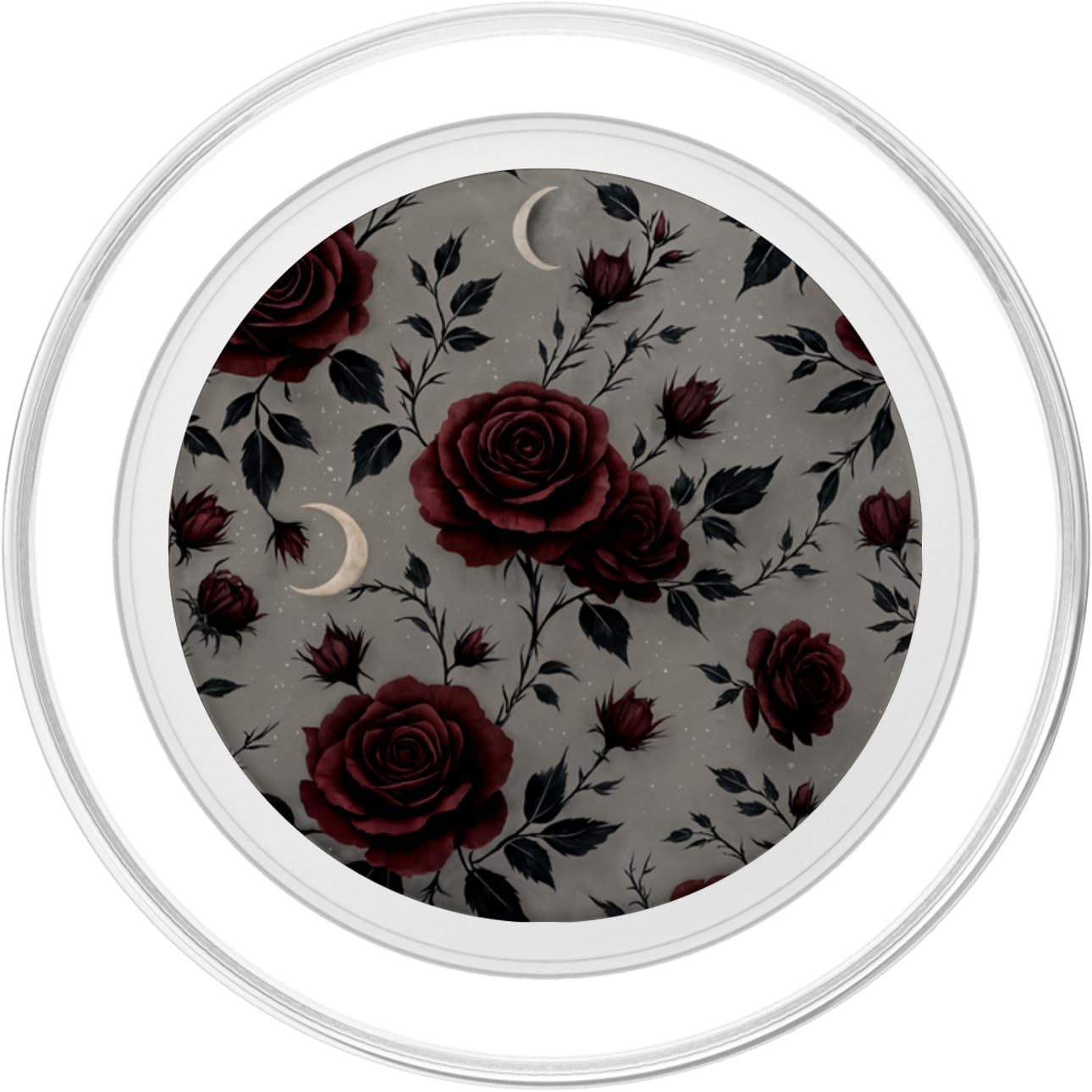 Dark Red Rose Floral Pattern PopSockets PopGrip for MagSafe