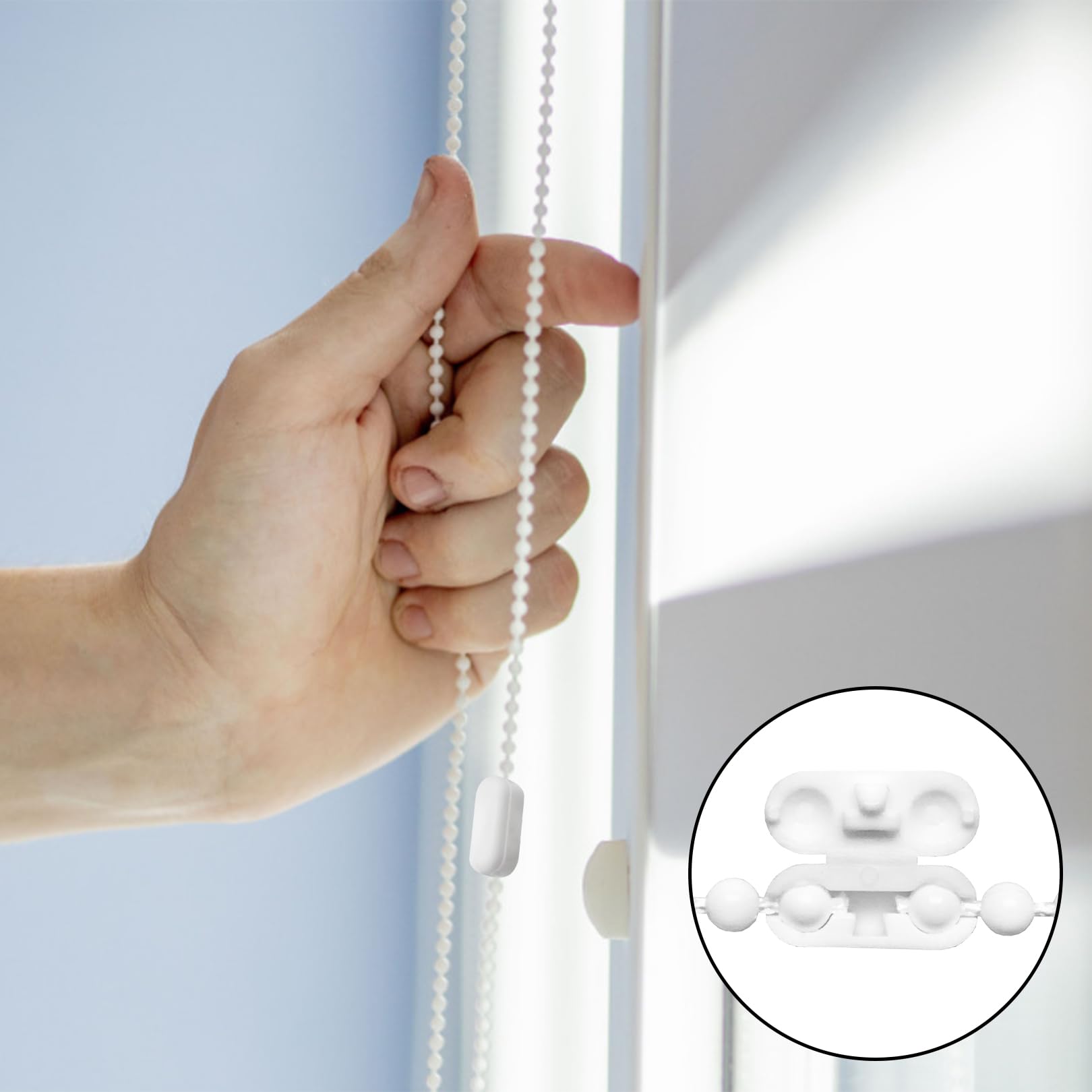 15 Connettori Per Catena A Rullo Di Tende, Clip Di Ricambio In Plastica Bianca, 1,7x0,7 Cm, Per Tende Verticali E A Rullo, Adatti A Catene Fino A 4 Mm