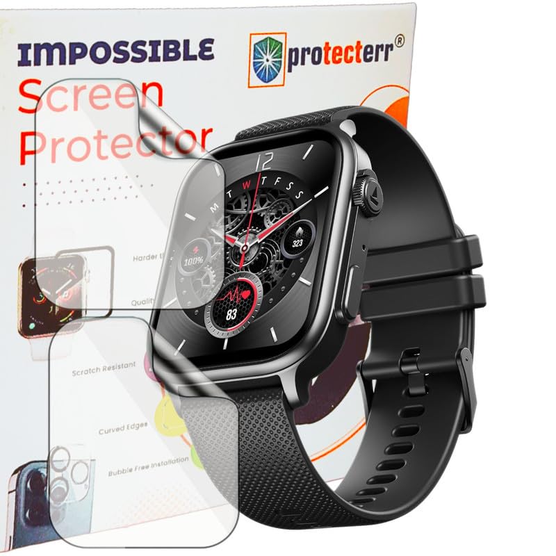 Image of 2-Pack | Screen Protector Guard for boAt Storm Infinity Max | 2.01 inch | Smartwatch - Flexible & Ultrathin TPU Film, 9H Scratch Resistant, Bubble Free - Not Tempered Glass