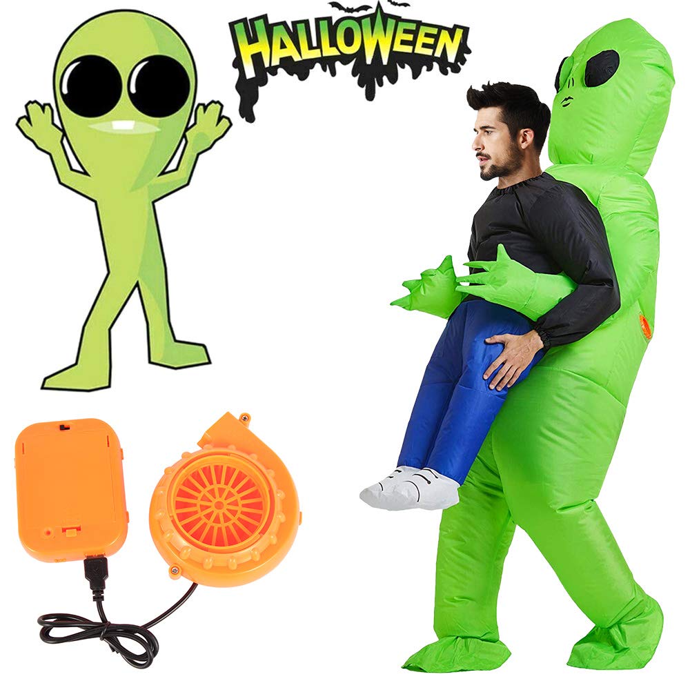 Buy Inflatable Alien Costume for Kids, Green Alien Carrying A Child