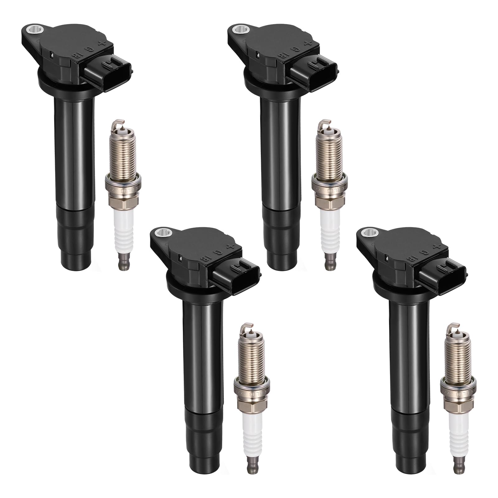 BDFHYK 4 Ignition Coil Pack UF326 and 4 Iridium Spark Plug 4505 Compatible with Nissan Sentra 2000-2002 1.8L L4 Coil for 224484M500 224484M50A UF326 SKIC018 UF232 COP486 CUF326 6734013 GN10505