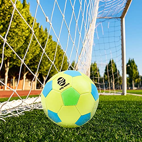 only warm サッカーボール サイズ2 サイズ3 幼児 サッカーボール ユース ベビー キッズ ニードルポンプバッグ付き ギフト (イエロー) 7枚目