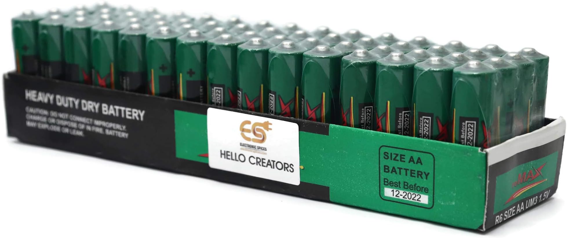 Electronicspices 1.5V AA Batteries, High Performance AA Non-Rechargeable Batteries for Clocks, Remotes, Toys & Electronic Devices (Pack of 60 pcs)