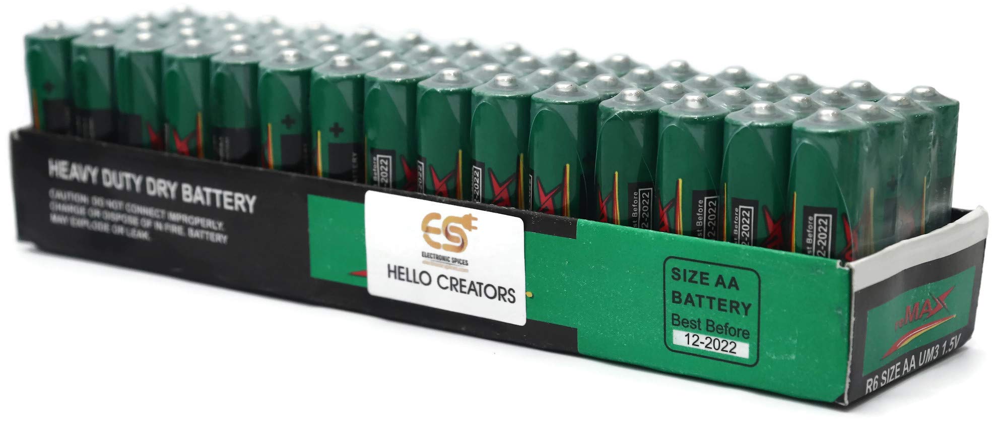 Electronicspices 1.5V AA Batteries, High Performance AA Non-Rechargeable Batteries for Clocks, Remotes, Toys & Electronic Devices (Pack of 60 pcs)