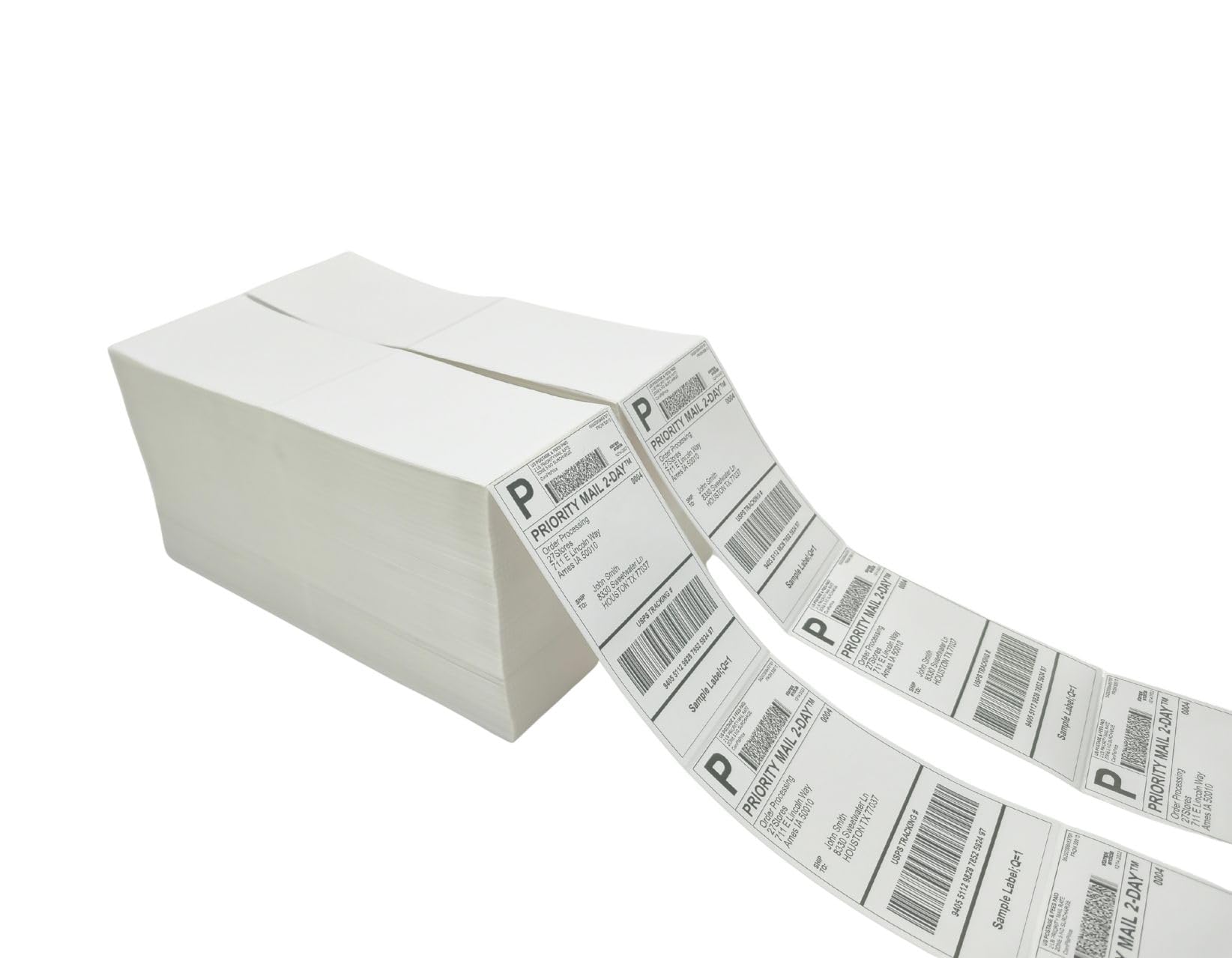 Fanfold - Etichette termiche dirette per spedizioni, 4 x 6 (100 x 150 mm), 2 pile | 4000 etichette