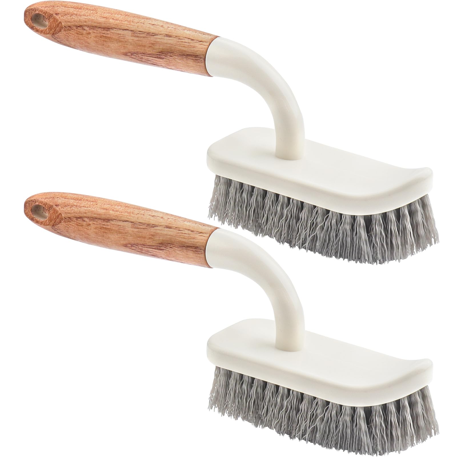 Roellgs 2 Pack Heavy Duty Floor Brush - Crevice, Alcove & Sink Cleaning Brush, Bathroom & Shower