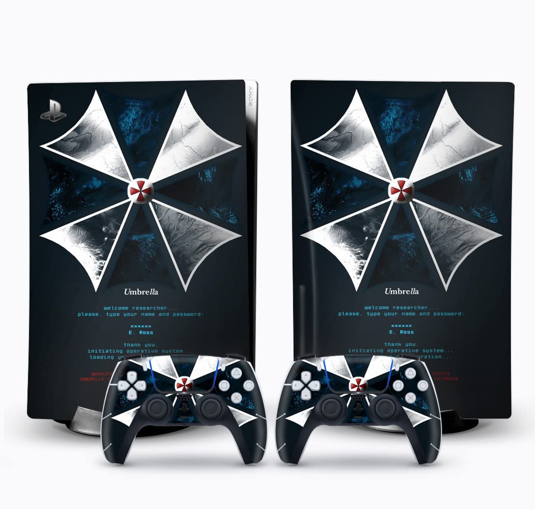 Porro Fino PS5 Nuclear Umbrella Skin Protective Wrap Cover Vinyl Sticker Decals for PlayStation 5 Disk Version Console and Two Dual Sense 5 Sticker Skins (B0B1HGM4JJ) Amazon Price History, Amazon Price Tracker