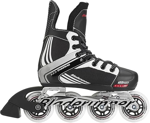 Miniatura 6 de Rollerblade Bladerunner Dynamo Jr - Patines en línea de hockey ajustables, color negro y rojo, patines en línea