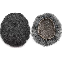Vista 25 de Afro Toupee para hombres negros, afro rizado para hombre, postizo afro masculino, sistema de reemplazo de cabello ondulado afro masculino, encaje