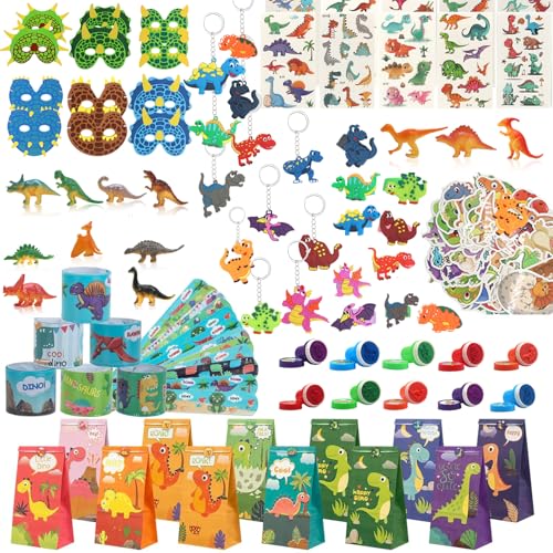 La mejor selección de Recuerdos para fiestas que Puedes Comprar On-line. 47 146PCS Recuerdos Fiestas de Pascua para Niños de Dinosaurios, Incluyendo Bolsas de Papel, Mascarillas de Fieltro, Llaveros, Adecuados para Niños, Regalos para Fiestas,Pascua de...