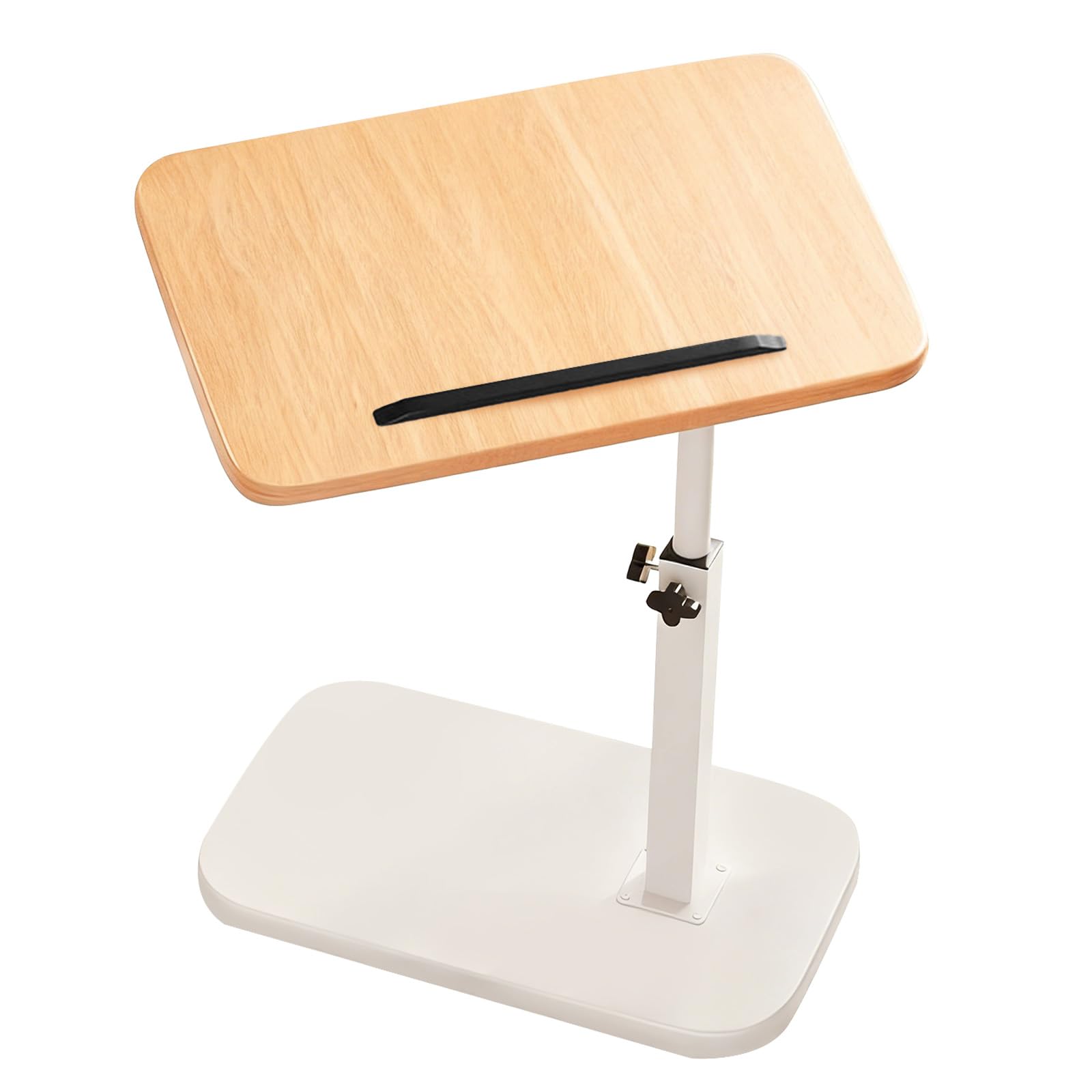 Tavolino a forma di C, piccolo tavolino rotondo per caffè, snack e piante, regolabile in altezza (45-80 cm), piccolo tavolino per soggiorno, camera da letto, ufficio, colore legno naturale