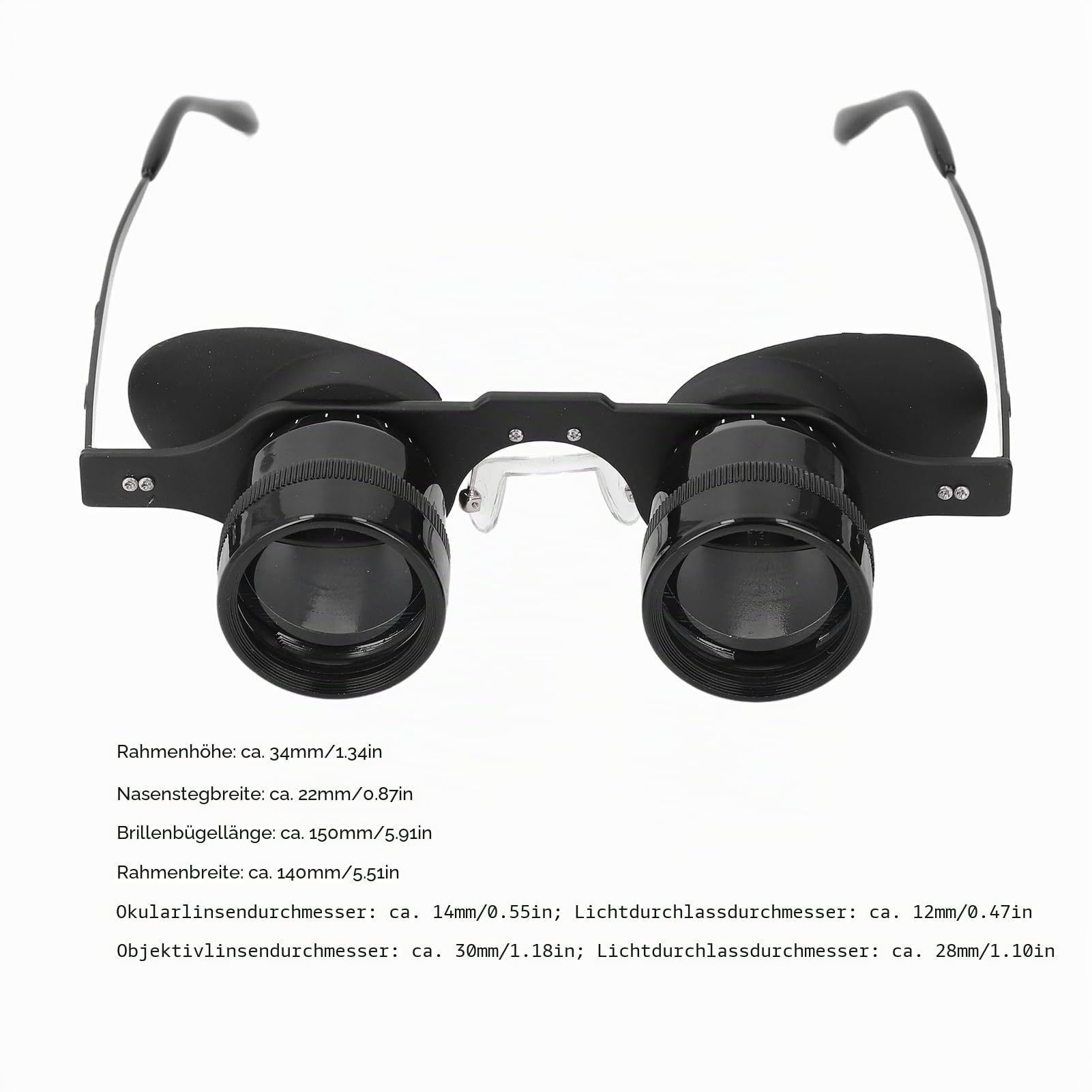 Fernglas Brille für Angeln, Tragbare Freihändige Fernglasbrille mit 3-fachem Vergrößerung für Vogelbeobachtung, Sport, Konzerte, Theater, Oper, TV, Sehenswürdigkeit usw