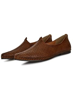 BIGBOON Men's Ethnic Designer Nagra Shoes (Dtan, UK Footwear Size System, Adult, Men, Numeric, Medium, 8)