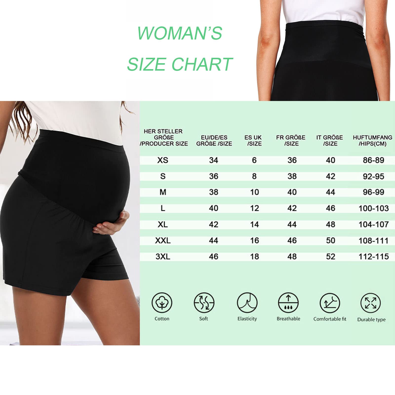 Hocaies Pantalon Grossesse Maternité Shorts de Maternité Short de Grossesse pour Femme Grossesse et Maternité Legging Court Maternité pour L'été