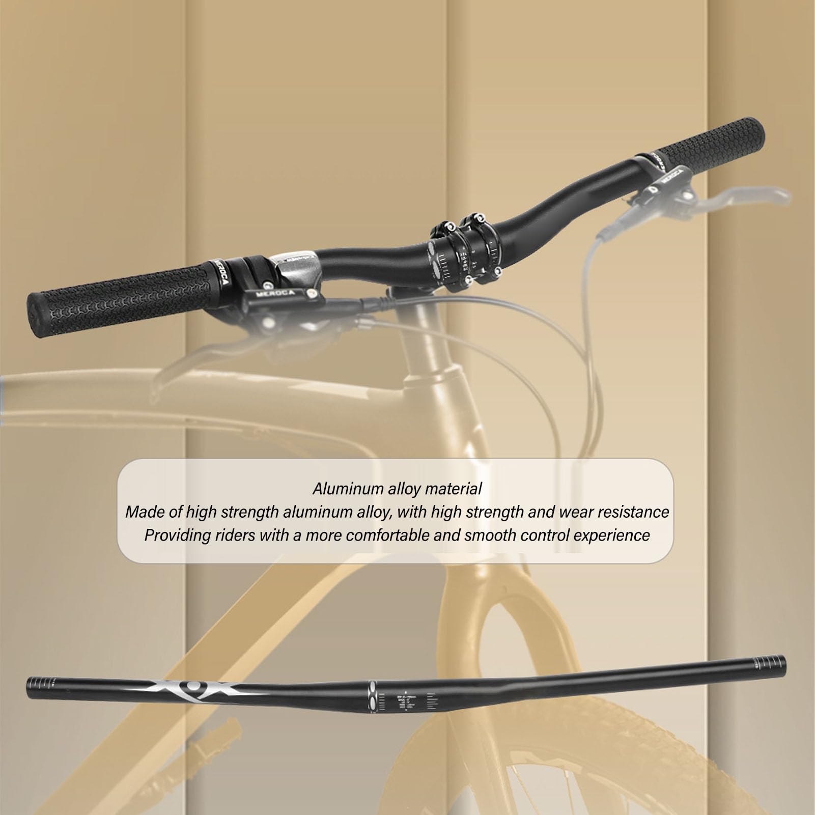 Rowerowe rowerowe kierownice Black Regulowane 720 mm aluminium aluminium górskie kierownicze rowerowe dla entuzjastów rowerowych rowerowych rowerowych