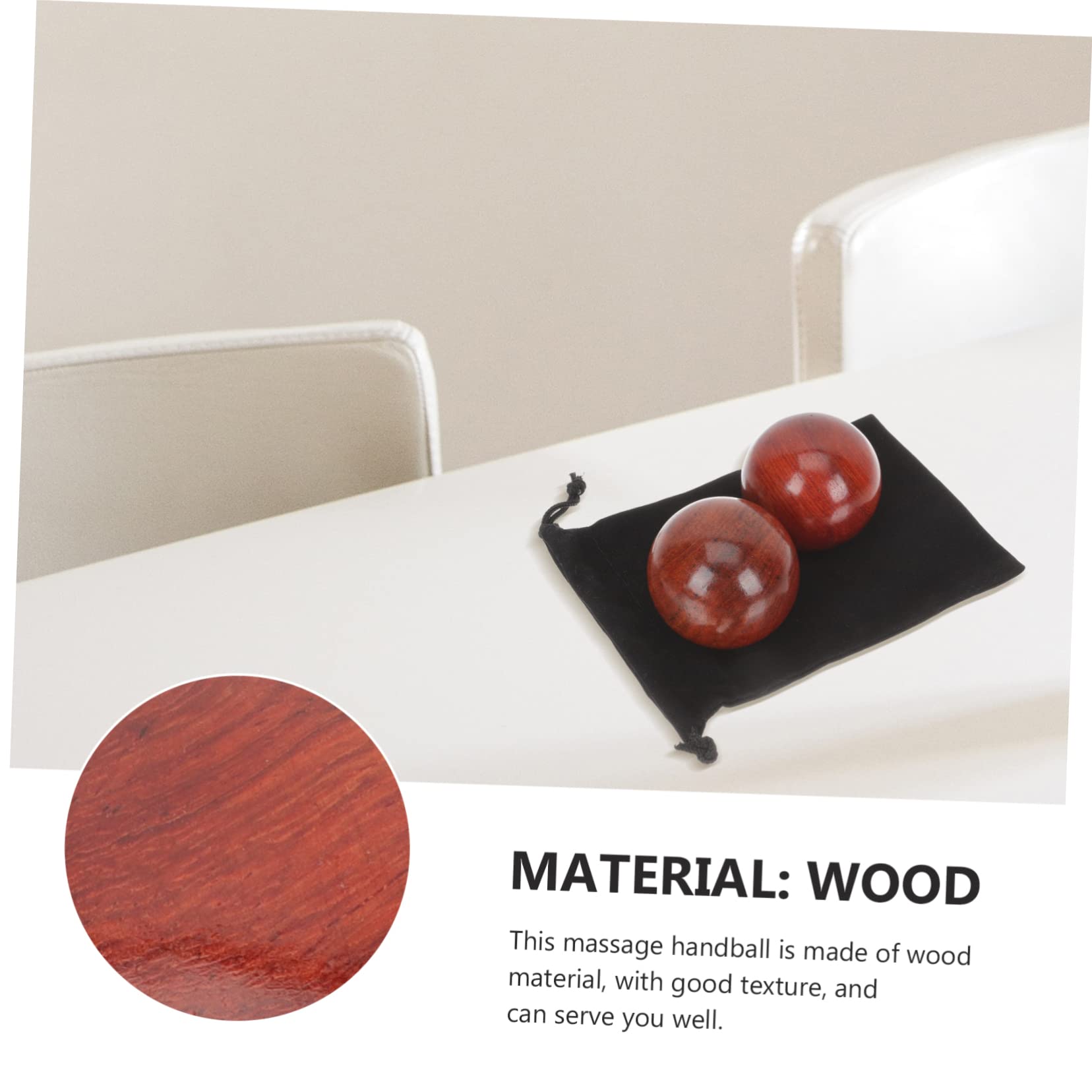 FRCOLOR 6 bolas de masaje de madera para la salud, bolas de masaje para las manos, bolas de madera, bolas de masaje para las manos, bolas de madera, manejables, rodar la pelota, yoga, gimnasia,