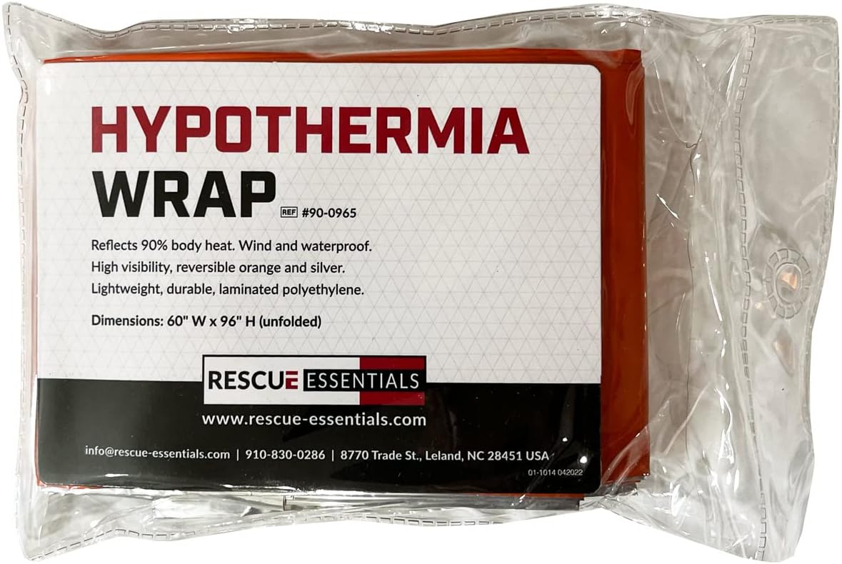 Rescue Essentials Hypothermia Wrap Blanket, Oversized 60" x