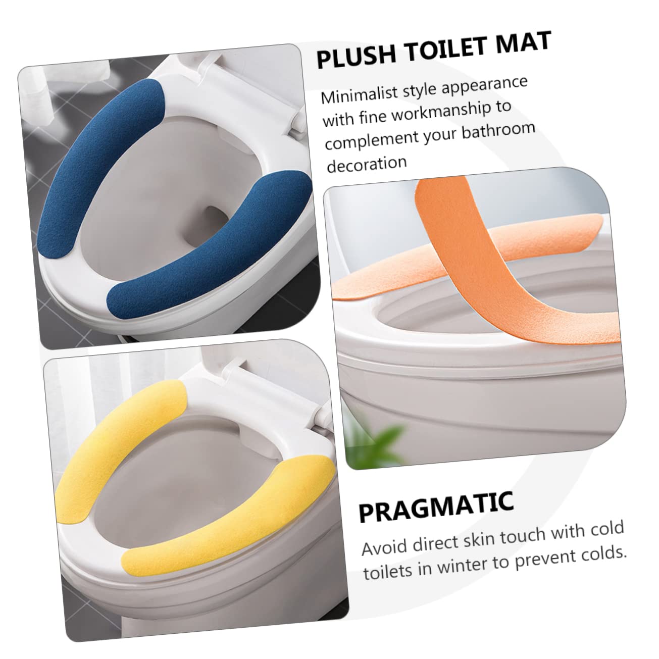 Yardenfun Toilet Seat Buffer 15 Pairs Plush Toilet Seat Covers Comfortable Washable Flannel Random