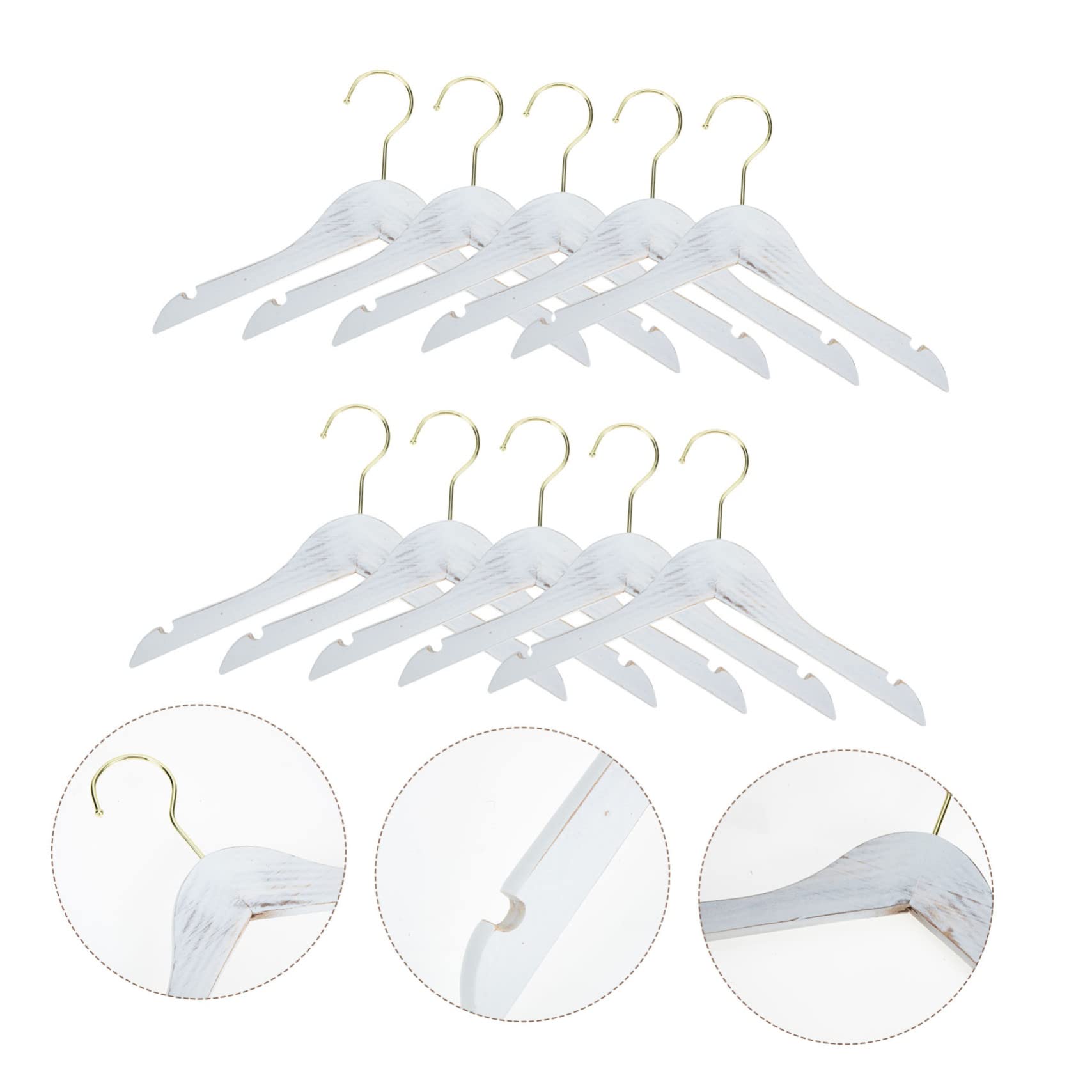VILLFUL 10pcs Children Hanger Mini Clothes Rack Infant Hangers Baby Clothes Hangers for Closet Jeans Coat Hangers Kids Hangers Wooden Children's Clothing Toddler Women's Clothing
