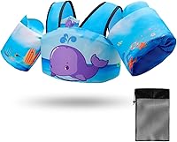 Vista 12 de Elejolie - Chaleco de natación para bebés para aprender a nadar, chaqueta de ayuda de natación para bebés de 2, 3, 4, 5 y 6 años, alas de agua