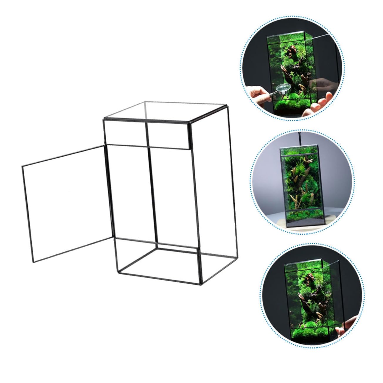 Kleines Geometrisches Glas Terrarium für Mikrolandschaften Handgefertigt mit Zinnrahmen Dekorativ für Zuhause und Garten Geeignet