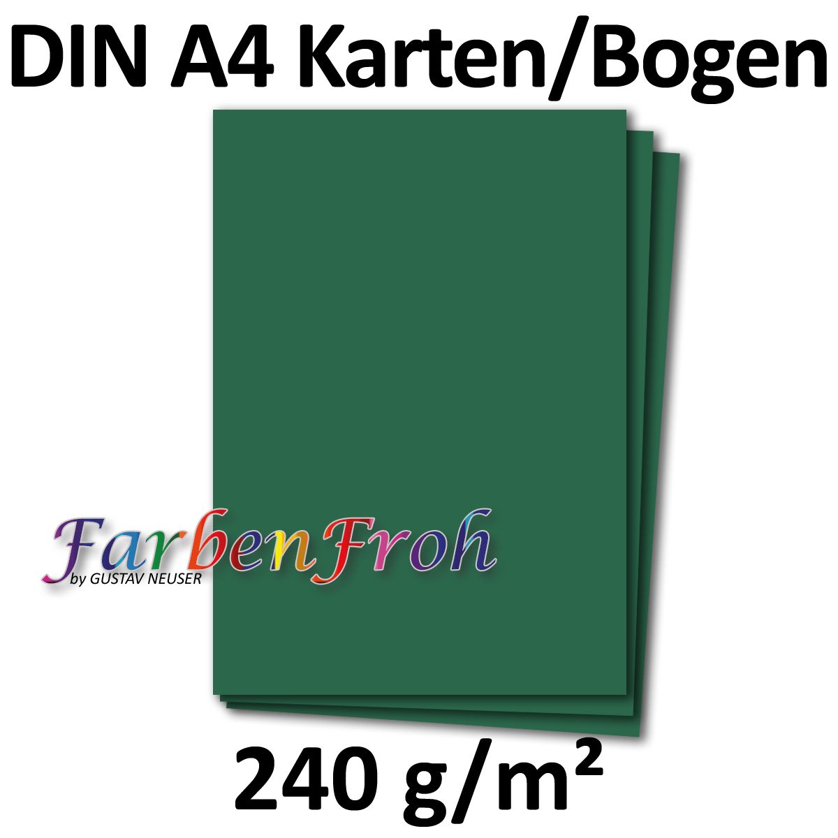 DIN A4 cards sheets plano sheets, colourful - overall parent 50 Karten 23-Dunkelgrün, 23-Dark Green, 50 sheets - Image 3