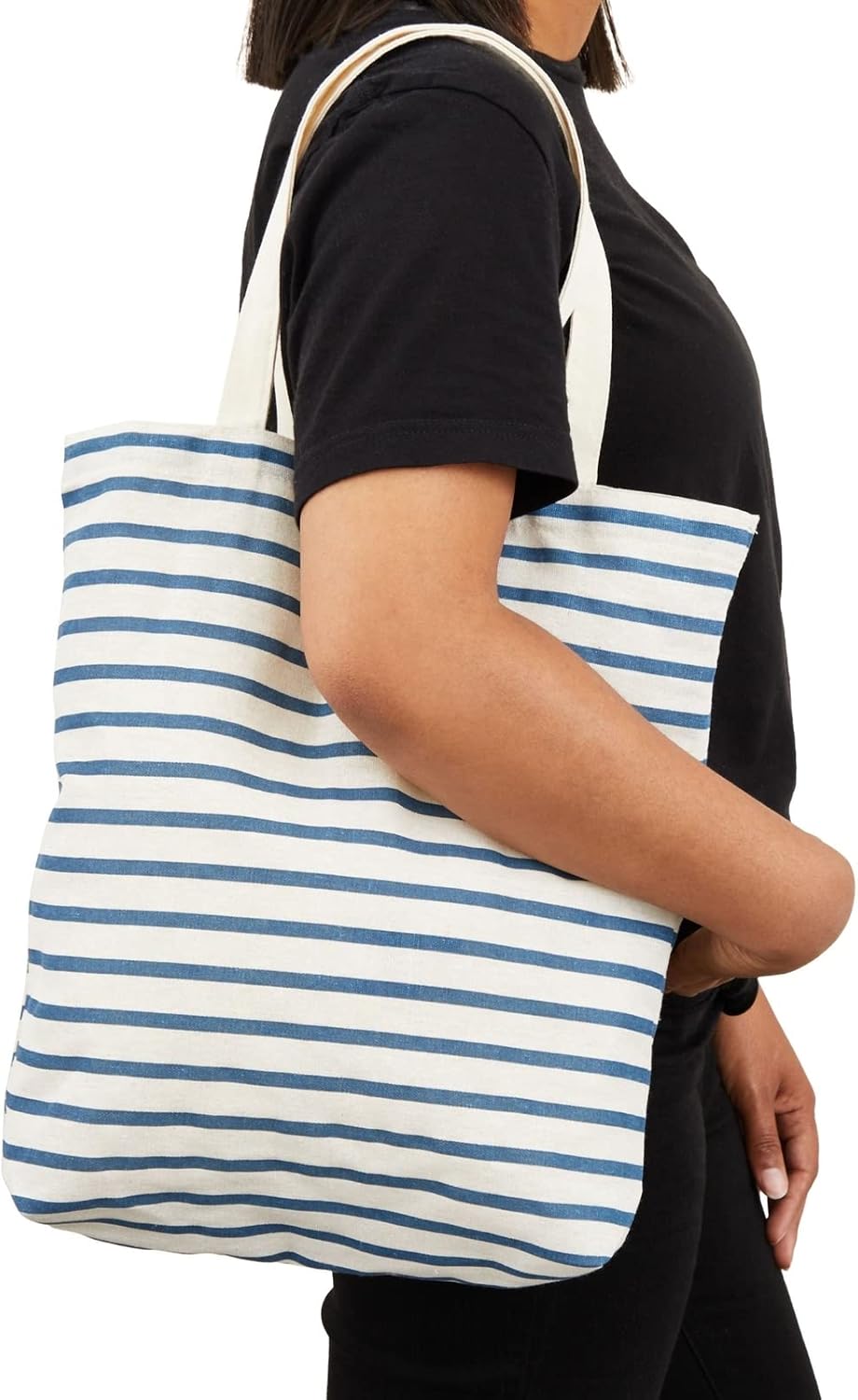 Juvale Canvas Tote Bag Set - Durable Polycotton Fabric Grocery Bag - Foldable Reusable Sacks With Handles - Farmers Market Tote & Small Shopping Carryall - Small, 15 x 16.5 in, Pack Of 3, Multi-Color - Image 2