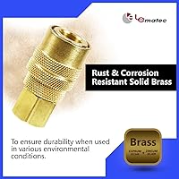 Vista 5 de LE LEMATEC Kit de montaje de manguera de compresor de aire de 15 piezas, accesorios de manguera de aire de conexión rápida NPT de 1/4 pulgadas