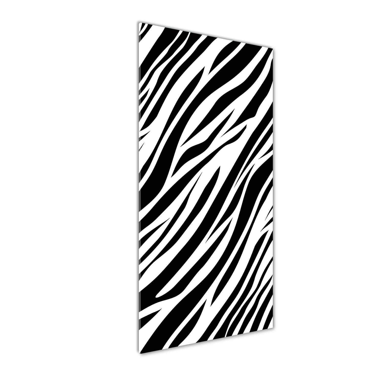 Impression sur verre acrylique Tulup 50x125 cm tableau mural zèbre noir et blanc