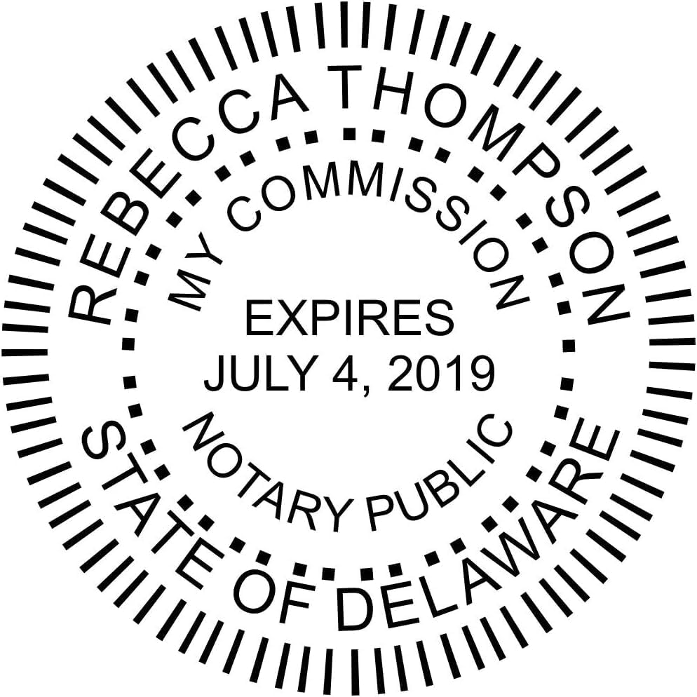 Custom Notary Embosser, Customizable for 37 Total States, Embossed Notary Seal | Great for Official Documents and Paperwork | Great Way to Certify Your Documents (Delaware)