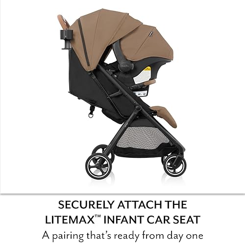 Miniatura 7 de Evenflo Otto+ Travel System wLiteMax - Asiento infantil para automóvil (color marrón caramelo)