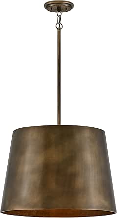 Hinkley Alder Large Hanging Pendant, Aluminum, Clear Glass, Includes (1) 6-in and (2) 12-in Down Rods, Modern, Burnished Bronze Finish