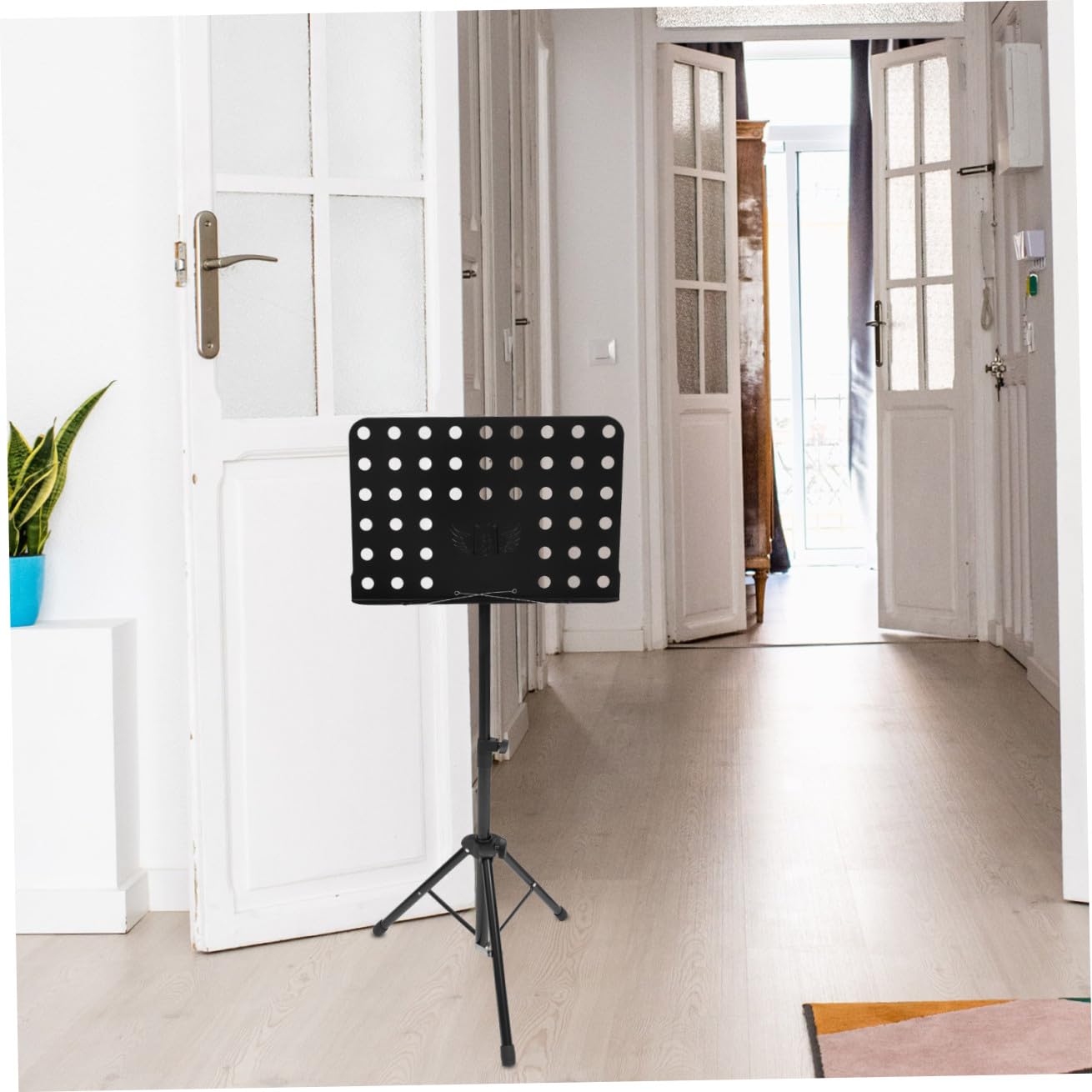 1stück Höhenverstellbarer Notenständer Zusammenklappbar Multifunktional Für Orchester Und Proben Schwarz Stabil Und Windfest