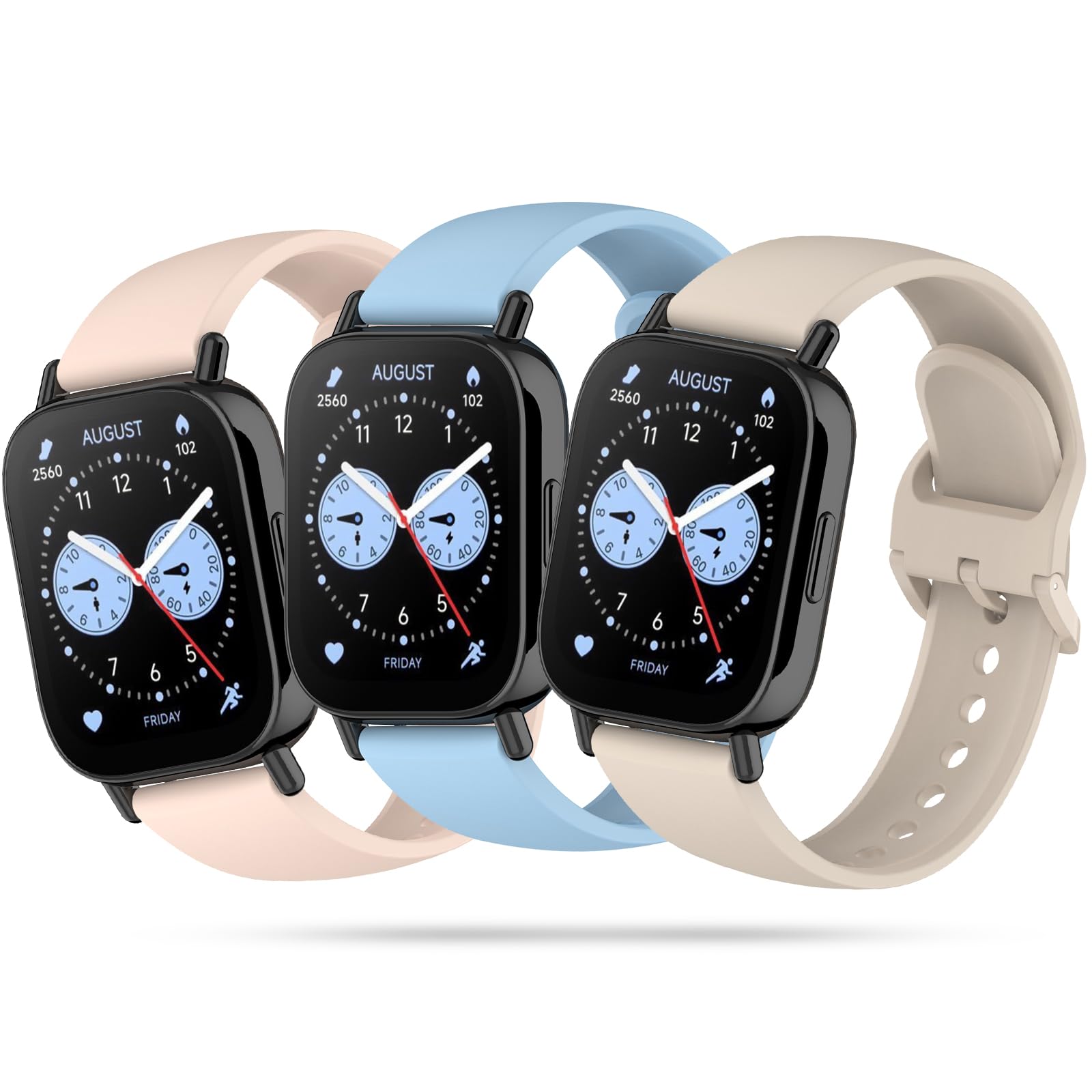 3 Correas Compatible con Xiaomi Redmi Watch 5 Lite y Xiaomi Redmi Watch 5 Active Pulseras de Silicona Pulseras Deportivas, Correas Impermeables y Transpirables Redmi Watch 5 Lite y Active